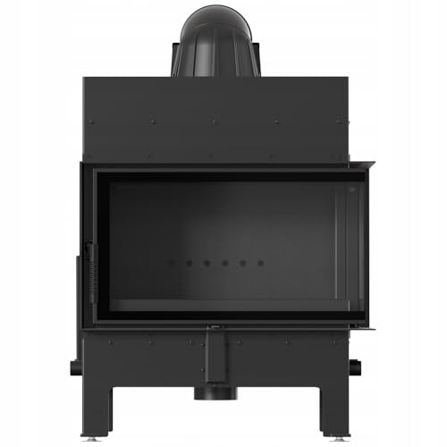 KRATKI Inserto per camino in acciaio a legna FLOKI 10 kW Ø200 destro A+ 12 | Acciaio nero, efficienza 83,6%, classe A+. Ecodesign, BImSchV 2; per recupero calore.; combustione efficiente; M destra fi