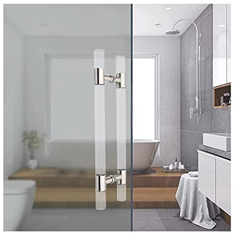 AIAMEWYT Türgriff 24 32 39 47 Zoll Klarer Eingangstürgriff, Doppelseitig Montierte Push-Pull-Stangengriffe für Glastüren zu Hause/im Büro, Komplett-Kits
