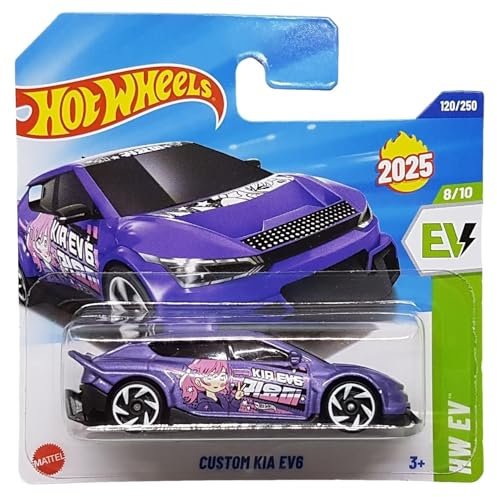Hot Wheels - Custom Kia EV6 - HW EV 8/10 - HYW22 - Short Card - violett metallic - Mattel 2025-1:64