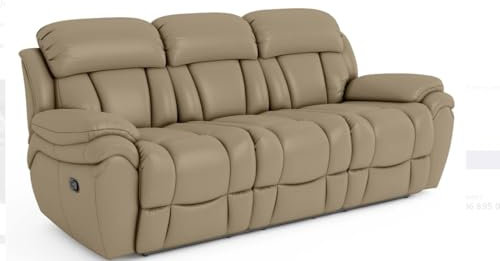 Bostonsofa 3-Sitzer Leder Relaxsofa - Bequeme Couch mit Zero Wall Funktion - Premium Wohnzimmersofa, hoher Komfort -218x96x101cm - Cappuccino