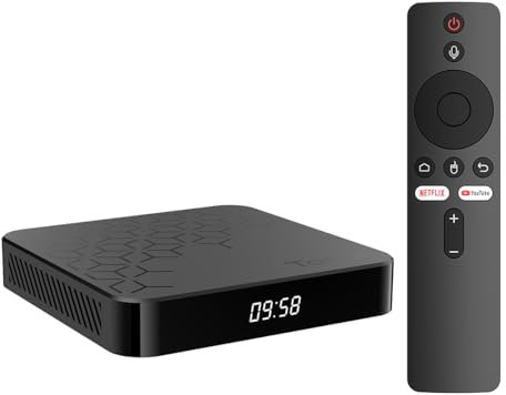 CHROX Android 14.0 TV Box, Smart TV Box 4GB RAM 64GB ROM, H728 Quad-Core Dual Wi-Fi 2.4G/ 5G 3D Ultra HD 8K/ BT 5.0/ 100M LAN/USB 3.0 HDR10 Set-Top Box,2GB+16GB