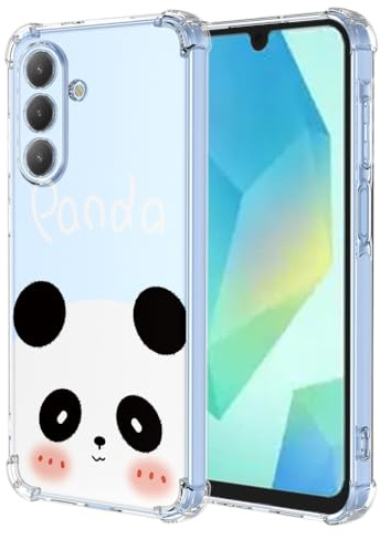 SEAHAI Hülle für Samsung Galaxy A17 5G/4G, Bunte Schön Blumen Ultra Dünn Transparent Handyhülle Weich Silikon TPU Bumper Stoßfest Case Schutzhülle - Panda