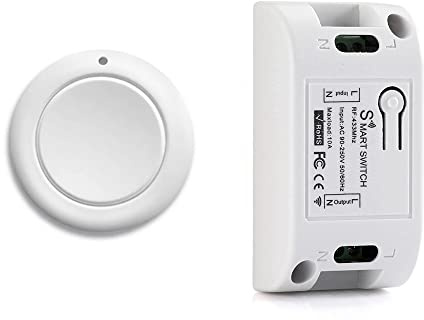 BOFRHME Interruptor de Luz InaláMbrico para el Hogar Inteligente 433 MHz Control Remoto AC 110V 220V BotóN Pulsador del Receptor Interruptor de LáMpara del Techo del Dormitorio
