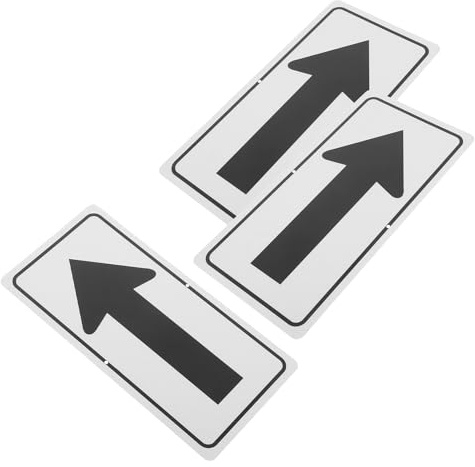 Healvian Panneaux Fléchés Lot de 3 Étanches et Faciles à Installer et Guidage Sécurisé en Aluminium Réfléchissant pour Signalisation Routière Extérieure