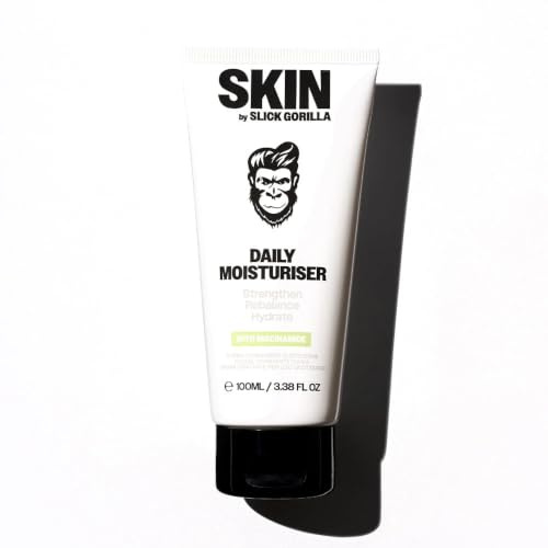 Slick Gorilla Face Moisturiser 100 ml Hydratisierende tägliche Gesichtscreme für Männer mit Hyaluronsäure, Niacinamid & Aloe Vera Leichte Gesichtslotion für Männer, nicht fettend, für empfindliche