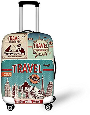 HUGS IDEA Eiffelturm-Aufdruck, passend für Reisekoffer von 45,7 - 76,2 cm, Reise, S (18-22 cover), Klassisch