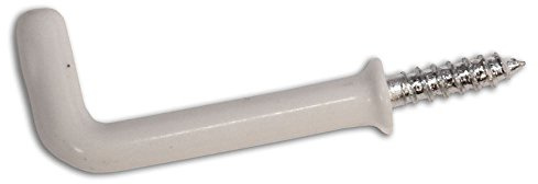 Fort Fasteners Square Dresser Hook Shouldered 38mm (1.1/2 Inch) White PVC Coated Pack of 100