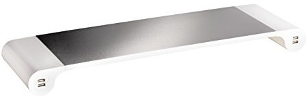 Unilux Monitorständer, 4 USB Ports, weiß silber