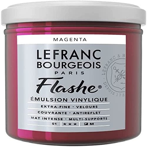 Lefranc Bourgeois Flashe, Extra-Fine Acrylic Vinyl Emulsion, Artists Quality, Magenta, 125ml Pot