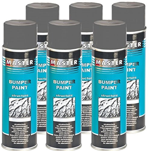 Troton KUNSTSTOFF STRUKTUR SPRAY 6 x 500ml GRAU BUMPER PAINT STRUCTURE DUNKELGRAU LACK mit Acrylharz