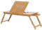 HOMCOM Mesa de Ordenador Portátil Bambú Bandeja de Cama Desayuno Plegable Reclinable Altura Ajustable Soporte Escritorio de Regazo 1 Cajón 72x35x22-30cm