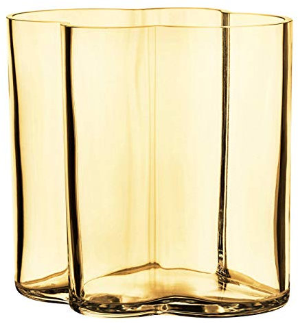 TIVOLI by Normann Copenhagen - Window - Vase/Blumenvase/Glasvase - Mundgeblasenes Glas - Gelb - H: 19 x W: 20,5 x D: 20 cm