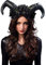 Orlob Teufelshörner mit Blumen - Schwarz - Haarreif perfekt zum Böse Königin, Dunkle Fee, Dämon, Teufel Kostüm an Halloween, Fasching, Motto Party oder Karneval