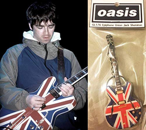 Keychain Guitare Epiphone Sheraton Noel Gallagher Oasis Union Jack