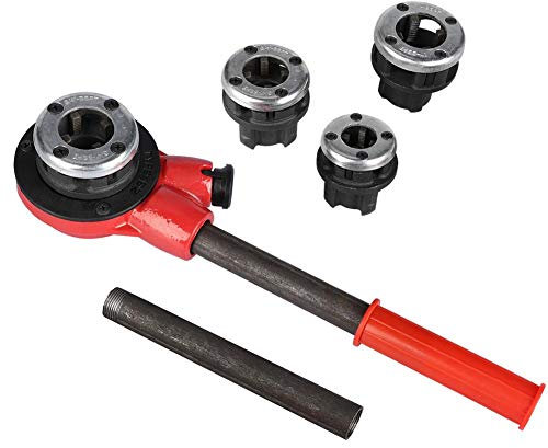 Estink Kit di Filettatura per Tubi, 4 Matrici Manuali, 1/2, 3/4, 1, 1-1/4, 6 Pezzi Set di Filettature per Tubi Kit per Filettatura Idraulica Strumento Infila Tubi Manuale con Custodia