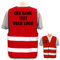 Warnweste selbst gestalten mit eigenem Aufdruck * Bedruckt mit Name Text Bild Logo Firma, Position & Druckart:Rücken + Front/Premium-Druck, Farbe & Größe:Rot/Größe XL/XXL