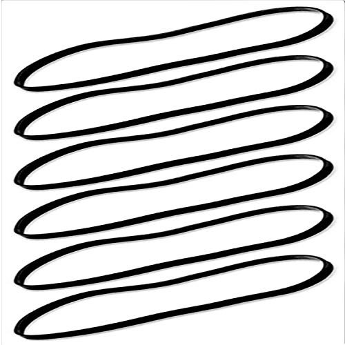 Large Non-Latex Rubber Bands 6 Pack (7 x 1/8) Black Heavy-Duty UV Resistant Safety Bands - Use for Office Home Files Trash Cans RC Camp RV Fishing + Pros Use - Thick Lg XL Pk Size #117B Rubberbands
