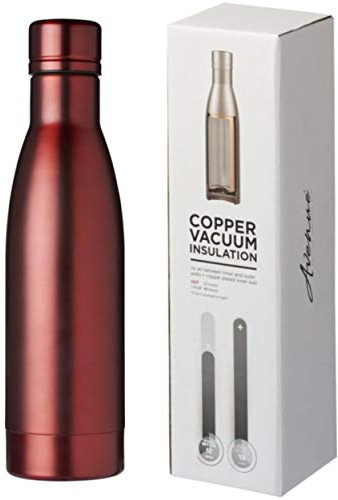 Schmalz® Isolierflasche VASA 500 ml vakuumisolierte Trinkflasche aus Kupfer Edelstahl mit Kupferisolierung auslaufsicher BPA-Frei (rot, ohne Gravur)