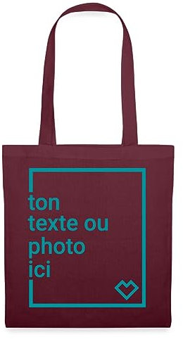 Spreadshirt Créez Votre Propre Sac Personnalisé avec Texte ou Photo Imprimée Sac En Tissu, taille unique, bordeaux
