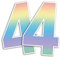 2 x 25cm Rainbow Ombre Number Vinyl Stickers - Numbers Pretty Pastel Home Car Dustbins Wheelie Bin Garbage Bins Sticker (Number 4)