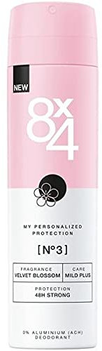 8x4 Deospray Frauen - No. 3 (Velvet Blossom) - 6er Pack (6 x 150ml)