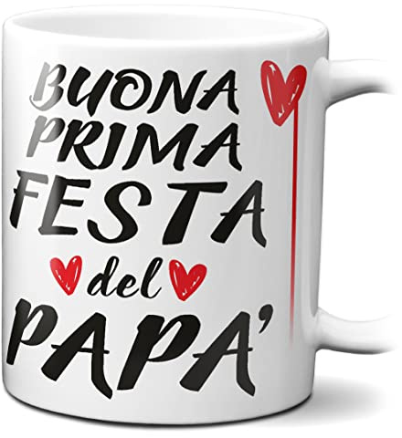 STAMPATEK Tazza Festa del Papà Idee Regalo Tazza Buona Prima Festa del Papà Regali Papa Tazze Mug Divertenti in Ceramica Idea Regalo Festa dei Papà Padre Futuro Papà