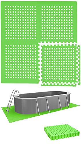 EYEPOWER Tapis de Piscine 2,8 m² - 8 Tapis de Sol EVA 62x62 - Jeu de Dalles de Protection Extérieure