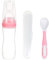 Ensemble de Couverts pour Bébé - Cuillère avec Bord Dentelé, Biberon - Convient pour la Purée de Fruits et l'Alimentation des Bébés