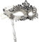 Hoshin Maskenmaske mit Stock, Mardi Gras Deecorations Venezianische Masken für Damen (Schwarz mit Silver Line)