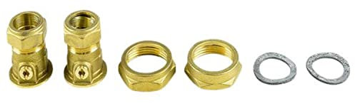 Connection Piece with Ball Valve, with Connections to The Pipe Network G 1 1/4 / 22 mm, Designed for UP 20-xx N, B, 3.5 x 3.5 x 4 Centimeters, Color Brass (Reference: 519801)