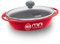 Hawkins Mini cocotte de 0,75 litre avec couvercle en verre, poêle ovale moulée sous pression pour cuisiner, réchauffer, servir et ranger, rouge (DCR75G)