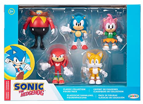 Jakks Pacific Unisex Children's LTD Pack of 5 Figurines Sonic 6 cm, Colourful, Estándar