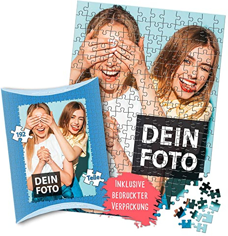 Hochformat Foto-Puzzle 24-1000 Teile in inkl. hochwertiger Verpackung - mit eigenem Foto Bedrucken - Puzzle selber gestalten - 192 Teile in Kartonverpackung