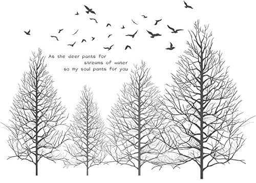 Wandtattoo Grauer Baum 102X72Cm Wandsticker Wanddeko für Wohnzimmer Schlafzimmer Sofa Hintergrund,Wandaufkleber Kinderzimmer Mädchen und Jungs,Wandaufkleber Diy Wandkunst Dekor