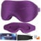 Schlafmaske Frauen Herren, Schlafbrille Damen bequem 3D Schlafmasken mit verstellbarem Stirnband und Ohrstöpsel, Atmungsaktiv Schlafbrille Herren bequem wiegt nur 35 g,Augenmaske Sleep Mask für Reisen