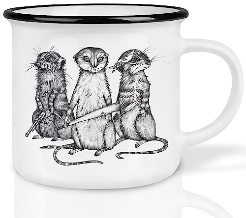 Ligarti® Keramiktasse [Design by H. Ligeti] Design Mug & handveredelter Becher I Spülmaschinengeeignete Tasse, Kaffeetasse, Teetasse, Cup (Erdmann Gang)