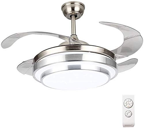 Ceiling Fan With Light Modern Pendant Light 4 Retractable Blades 36inces Ceiling Fan Chandelier Kitchen Bedroom Restaurant Ceiling Light With Remote Control for Indoor Living Room Bedroom Interesting