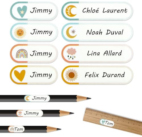 160 Etiquetas engomadas personalizadas, pegatinas nombre nombre, diferentes tamaños boho etiqueta nombre etiqueta etiqueta engomada se puede utilizar para marcar libros, bolígrafos, vasos para beber