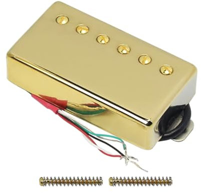 FLEOR Alnico 5 Gitarren-Humbucker-Tonabnehmer, 4-Draht, 7-8K-Hals-Tonabnehmer, passend für Les Paul-Gitarrenteil, Golden