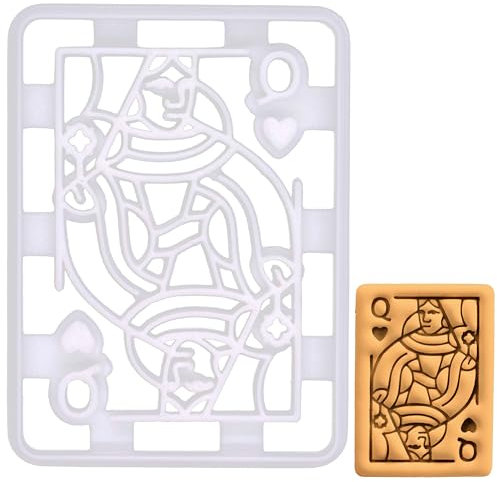 BAKERLOGY Die Spielkarte Königin der Herzen Ausstechform - Detailliertes Keksausstecher-Design zum Backen und Basteln, ideal für Fondant, Teig, Ton