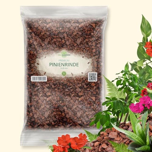 ORAGARDEN Pinienrinde Pinienmulch Rindenmulch Dekorinde Terrarienerde 10-20 mm (3L)
