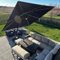 PURPLE LEAF Sombrilla Terraza Exterior 3 x 3 m con Luz LED, Sombrilla Jardin Grande con Inclinación a Derecha e Izquierda, Rotación de 360° y 5 Ajustes de Inclinación, Tejido Protector UV 50+, Gris