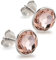 Schöner-SD Ohrstecker rund 925 Silber mit Markenkristall Vintage-Rose