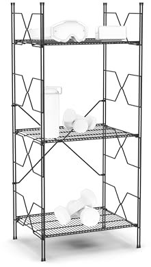 wi.sy Scaffale Metallo Garage 120x50 cm, Scaffale Salvaspazio in Filo Metallico, Scaffali in Metallo Leggero e Robusto con Sistema di Aggancio Brevettato Made in Italy