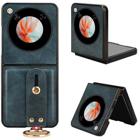 SHIEID Funda de Cuero Premium PU Compatible con ZTE Nubia Flip Case - Muñequera + Soporte - Cover para ZTE Nubia Flip - Azul