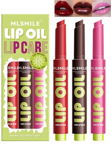 Pflegender Lippenstift, Geschmeidige und Hydratisierte Lippen, Gänzendes Click Lip Plumper Waterproof, Pflege und Feuchtigkeit Lip Tint Balm, Lippenbalsam Langanhaltender Nicht Klebendes, Vegane-SetC