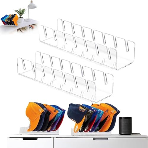 Akayoo Organizer Cappelli con Visiera,Organizzatore per Cappellini, Porta Cappelli Portaoggetti,Supporto per Cappellini da Baseball in Acrilico Baseball Basket,Installazione Senza Installazione