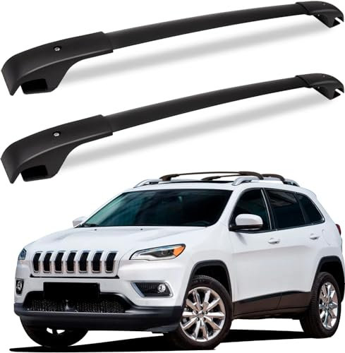JIABAOCA Auto Dachträger für Jeep Cherokee 2014-2023 Aluminium Querträgern İn 2 Pcs, Aluminium Abschließbare Dachträger für Autos mit Bündigen Dachschienen Zubehör