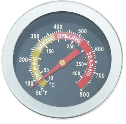 DRELD Edelstahl Grill Thermometer Analog BBQ Thermometer, Röstthermometer, 10-400℃/50-800 ℉ Gasgrillthermometer für alle Holzkohlegrill, Grills, Ofen, Smoker, Räucherofen, Backofen und Grillwagen