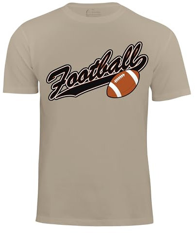 T-Shirt American Football, Sport, Ball, Footballspieler, Beige, Gr. L